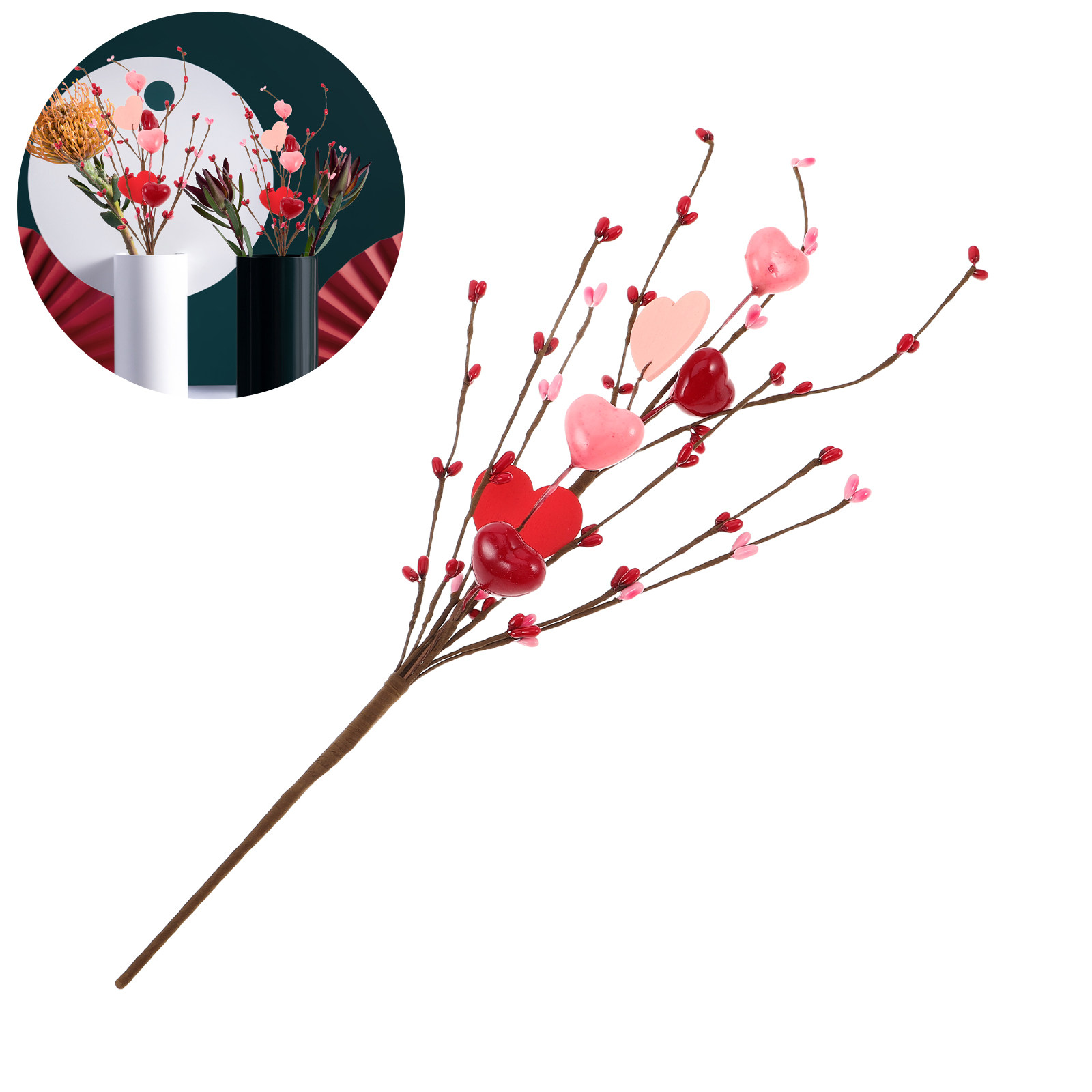 3Pcs Valentine's Day Heart Pic – обзор и цена Floral Picks Wood