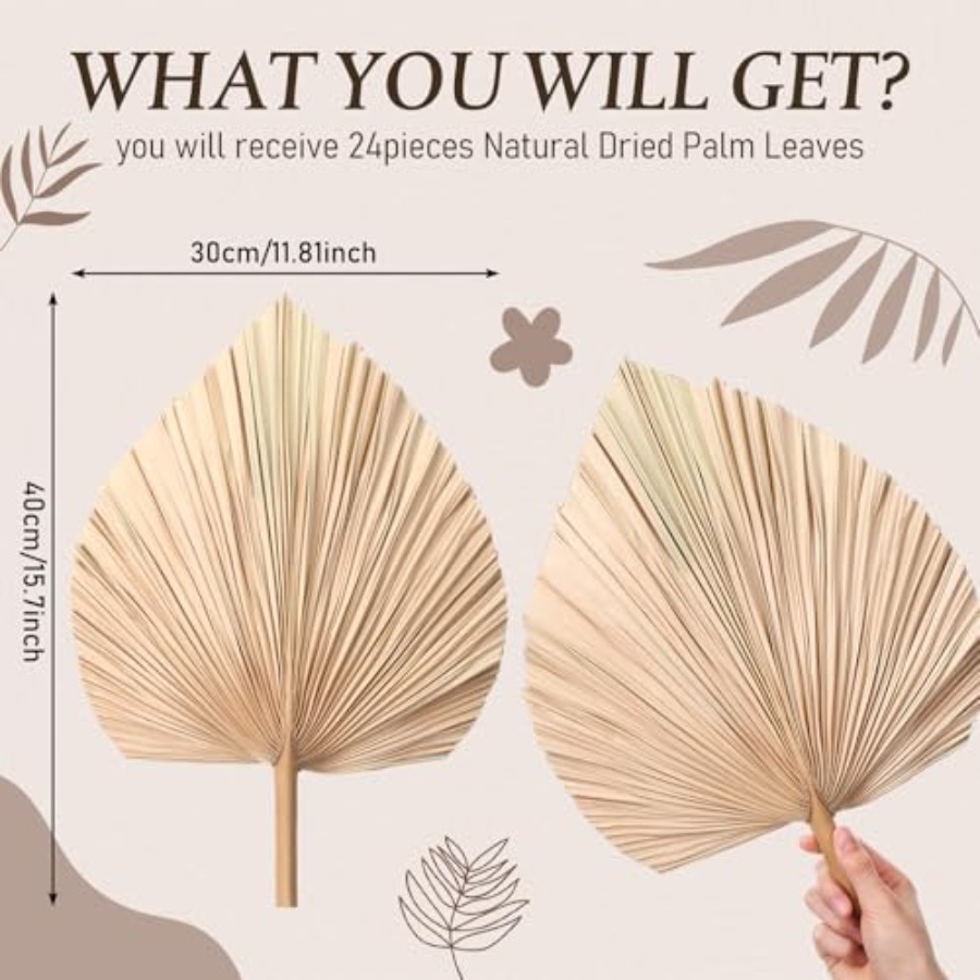 24 Pcs Dried Palm Leaves Artif – обзор и цена Palm Leaf Dried